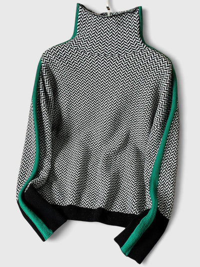 Malou™ | Sweter z wysokim kołnierzem w wyraziste paski